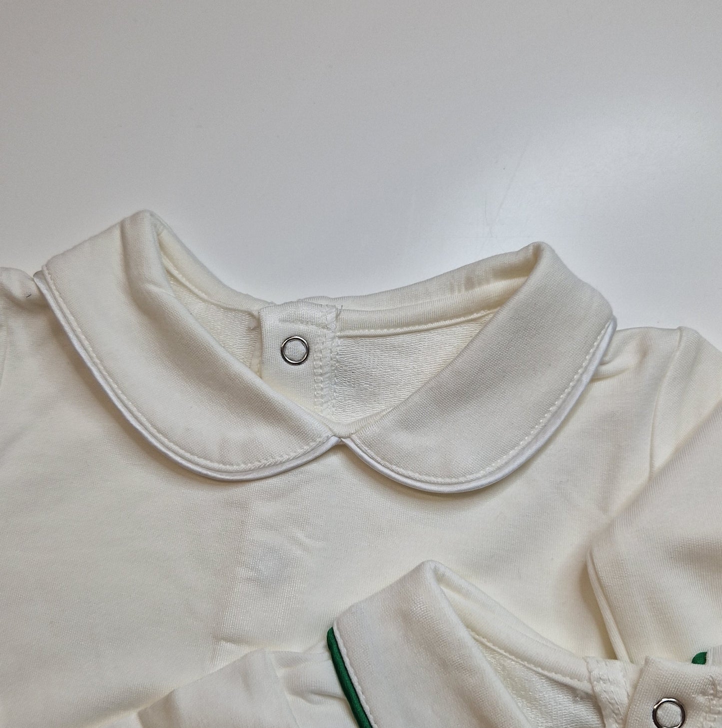 Fleeced Bamboo Onesie with Peter Pan Collar - Long sleeve