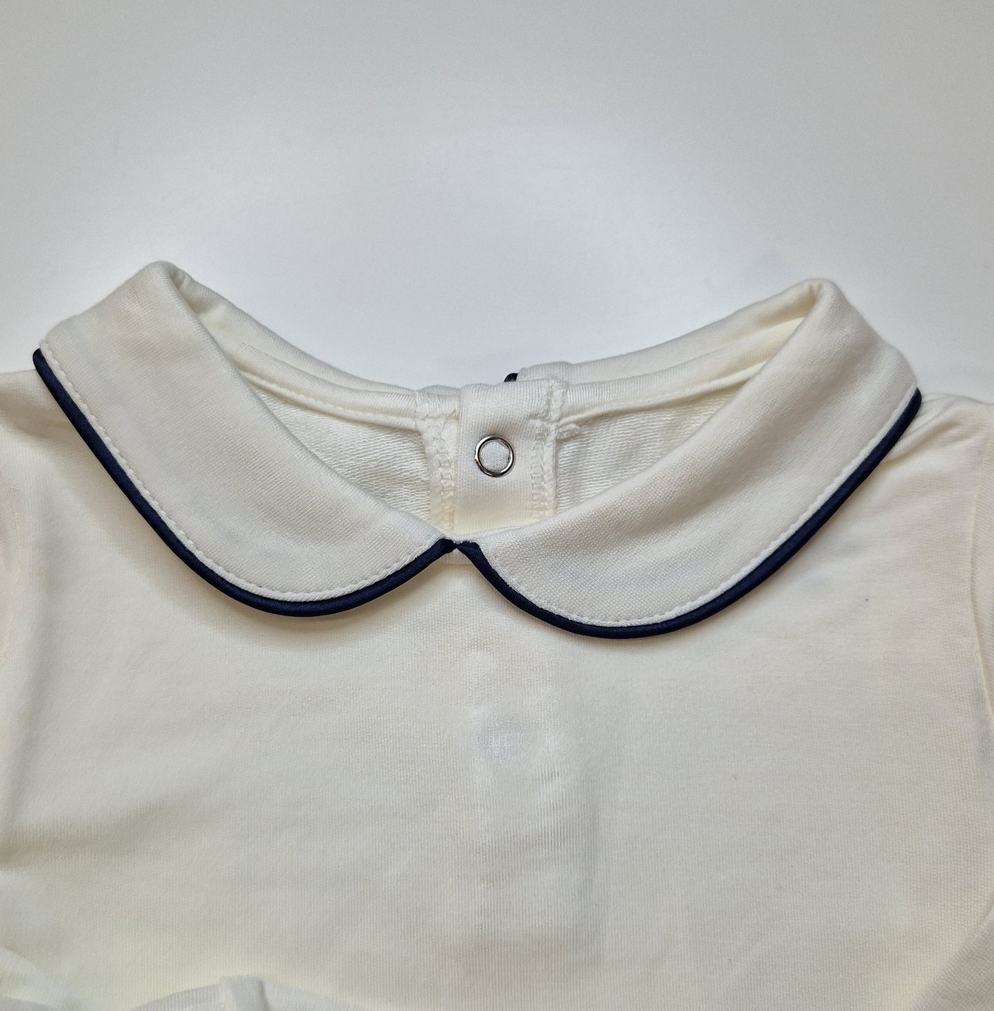 Fleeced Bamboo Onesie with Peter Pan Collar - Long sleeve
