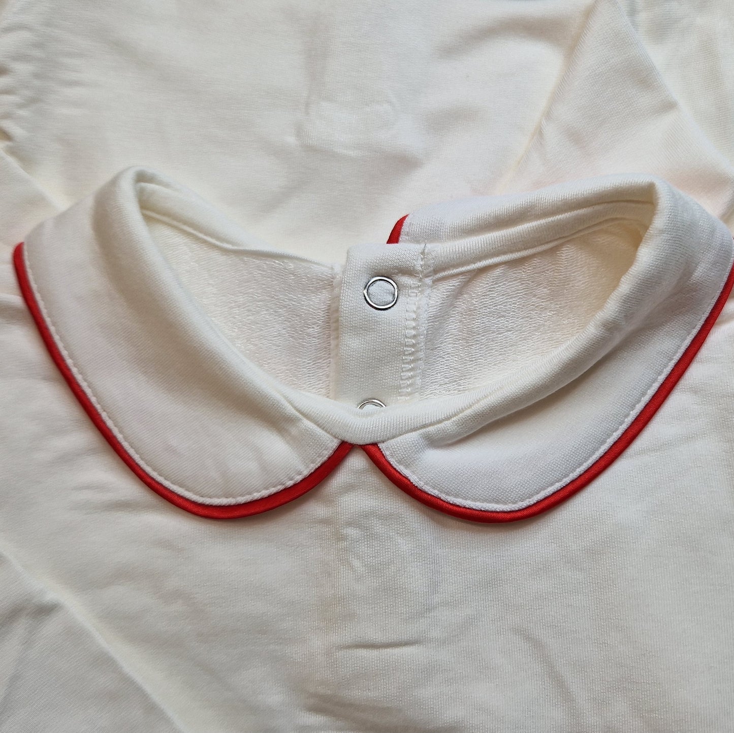 Fleeced Bamboo Onesie with Peter Pan Collar - Long sleeve