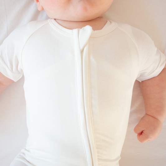 Tutina Pigiamino Corto in Bambù con Zip