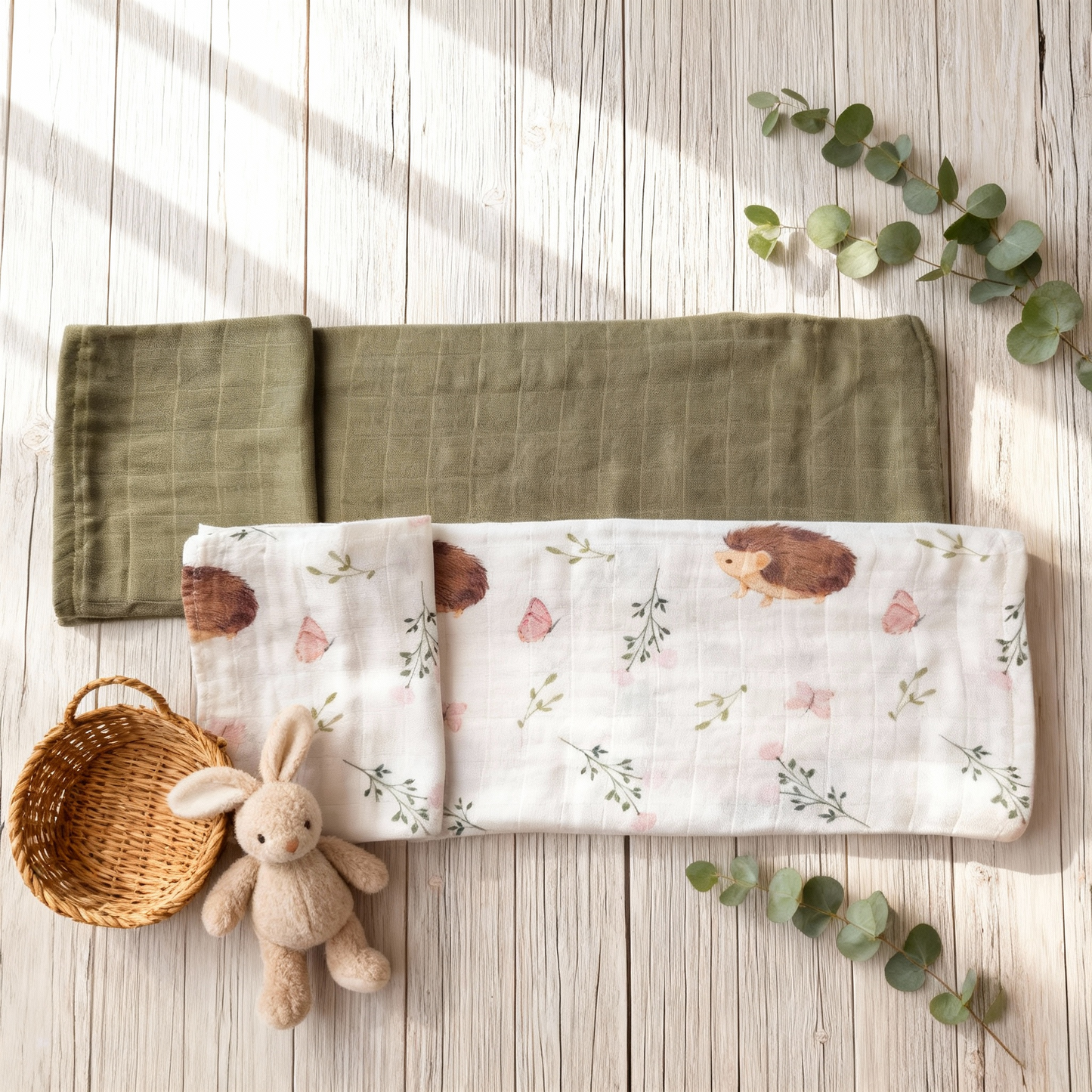 Mussole in bamboo pocket - Set da due